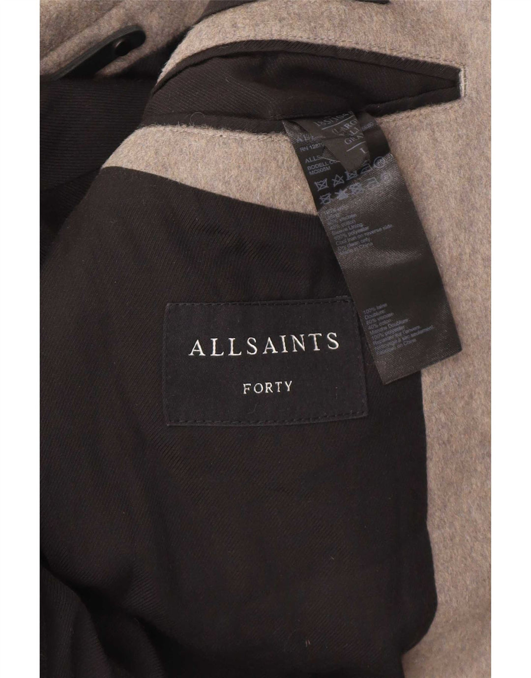 Palton pentru bărbați All Saints UK 40 Lână mare, gri