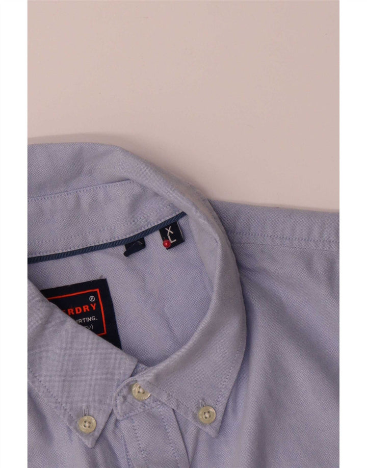 Cămașă pentru bărbați Superdry XL, bumbac albastru