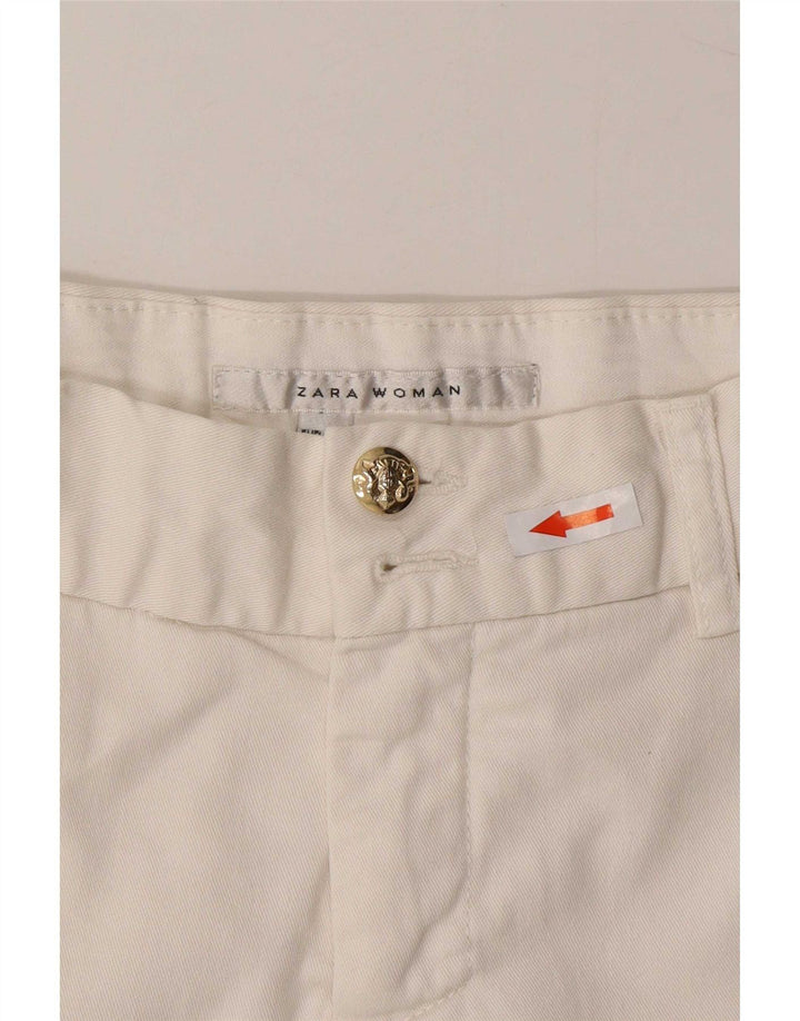 Zara Womens Chino Shorts Medium W30 White Bumbac