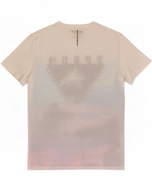 Tricou grafic Guess pentru bărbați Top mic, alb, din poliester floral