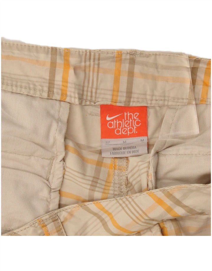 NIKE Mens Cargo Shorts Medium Beige Plaid