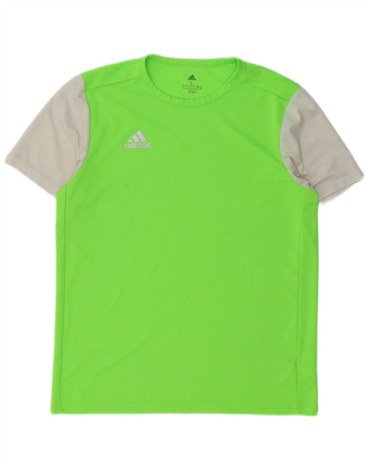 Tricou Adidas Climalite pentru bărbați Top mare, verde, poliester color bloc