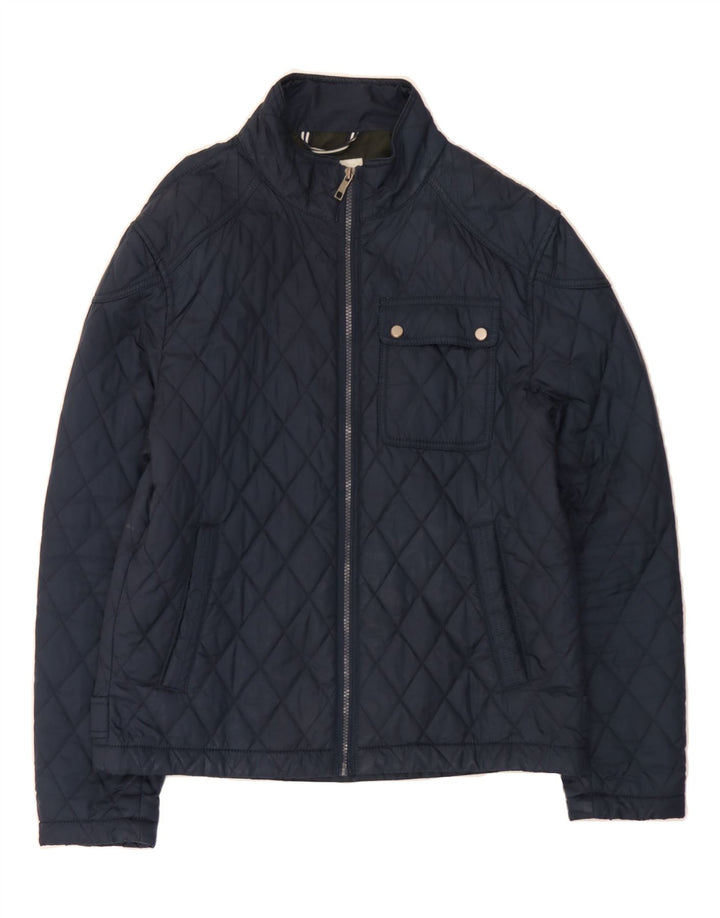ZARA Womens Quilted Jacket UK 16 Large Navy Blue Vintage Zara and Second-Hand Zara from Messina Hembry 