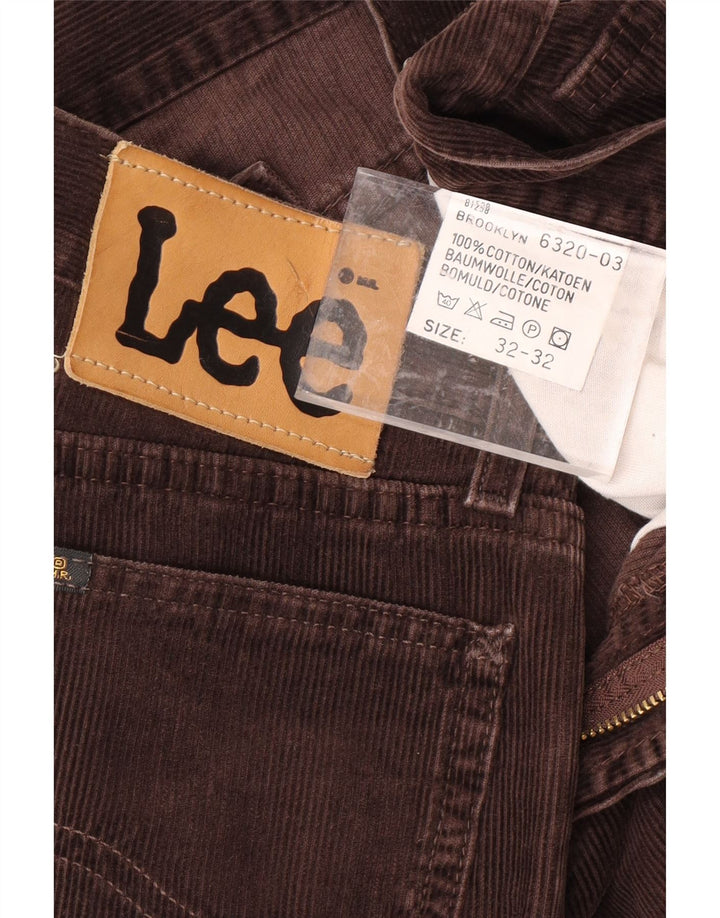 Pantaloni LEE Brooklyn drepte pentru bărbați din velur, L32 L32, bumbac maro
