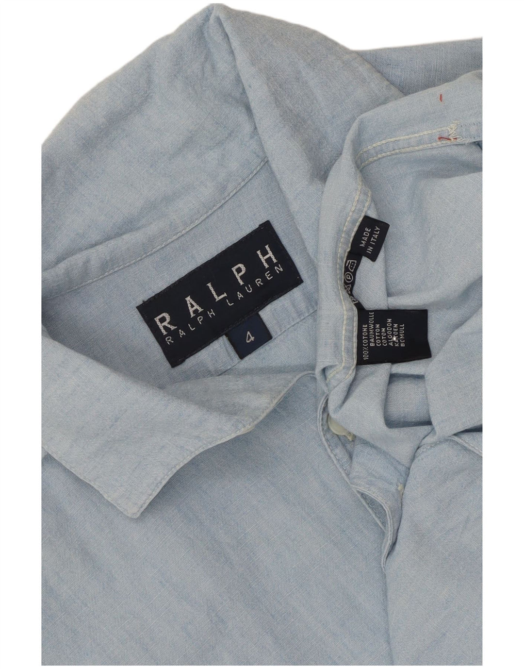 Cămașă supradimensionată cu mânecă scurtă pentru femei Ralph Lauren US 4 Small Blue Bumbac