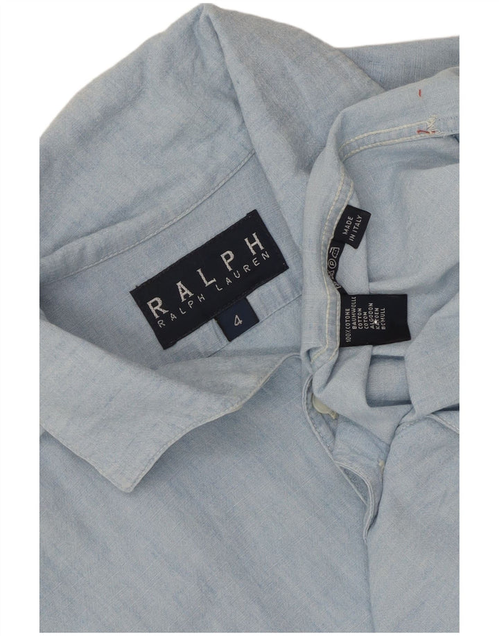 Cămașă supradimensionată cu mânecă scurtă pentru femei Ralph Lauren US 4 Small Blue Bumbac