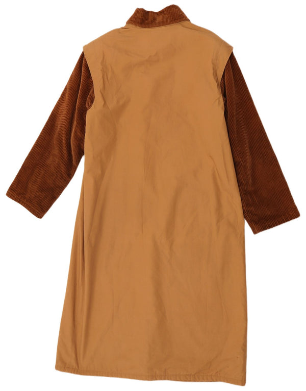 Pardesiu vintage pentru femei UK 16 mare, maro, bloc de culoare