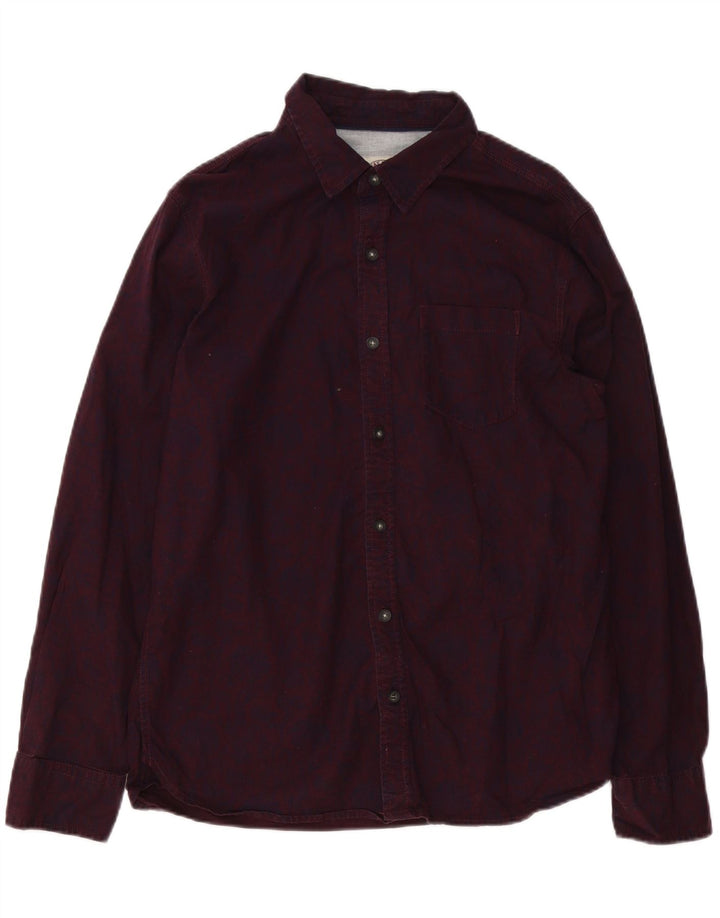 Cămașă pentru bărbați Fat Face cu model abstract, bumbac mediu burgundy