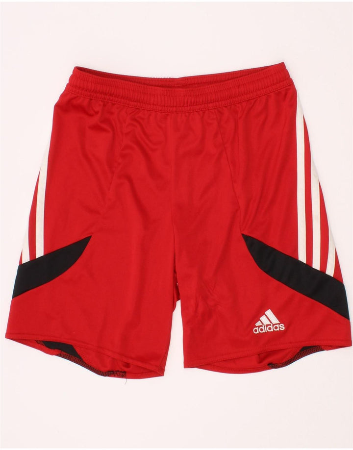 Pantaloni scurți sport Adidas Climalite pentru băieți 9-10 ani, roșu mediu, colorblock