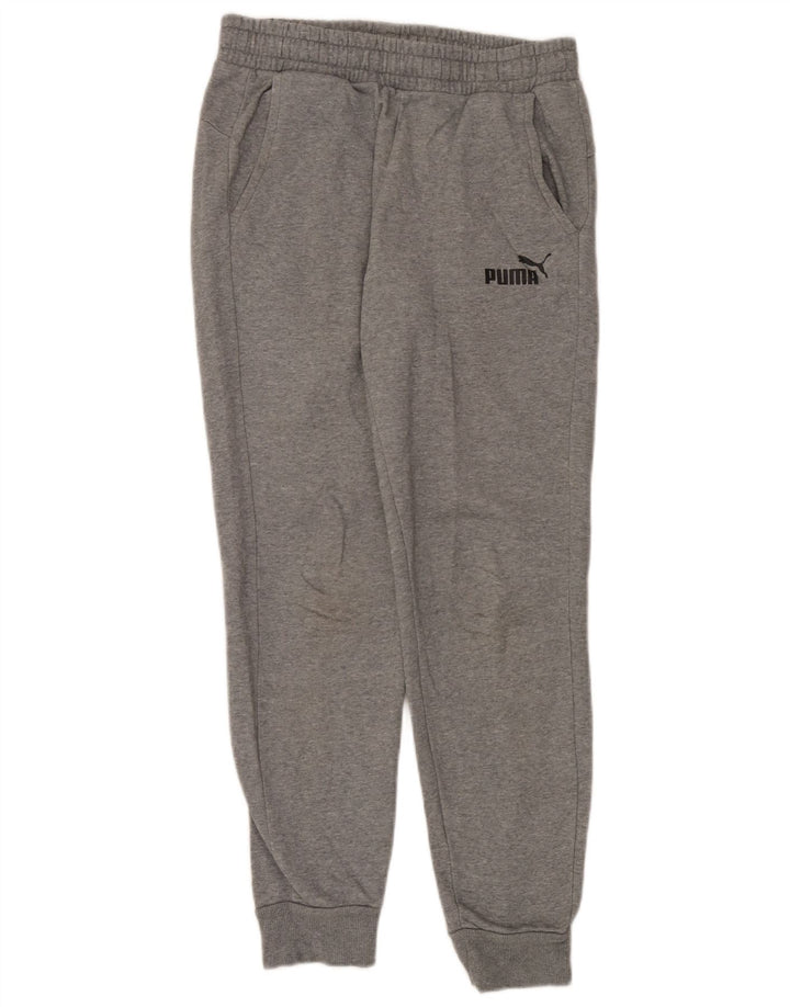 Pantaloni de trening Puma pentru bărbați Joggeri din bumbac cu pete gri medii