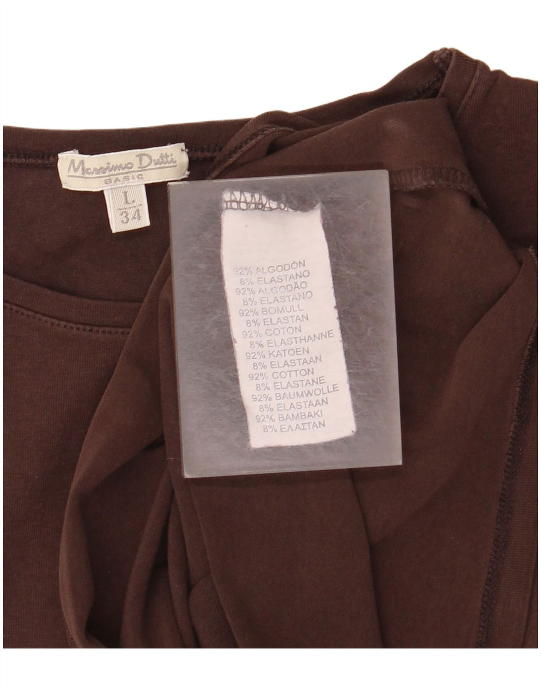 MASSIMO DUTTI Tricou pentru femei Top UK 14 Mare Bumbac maro