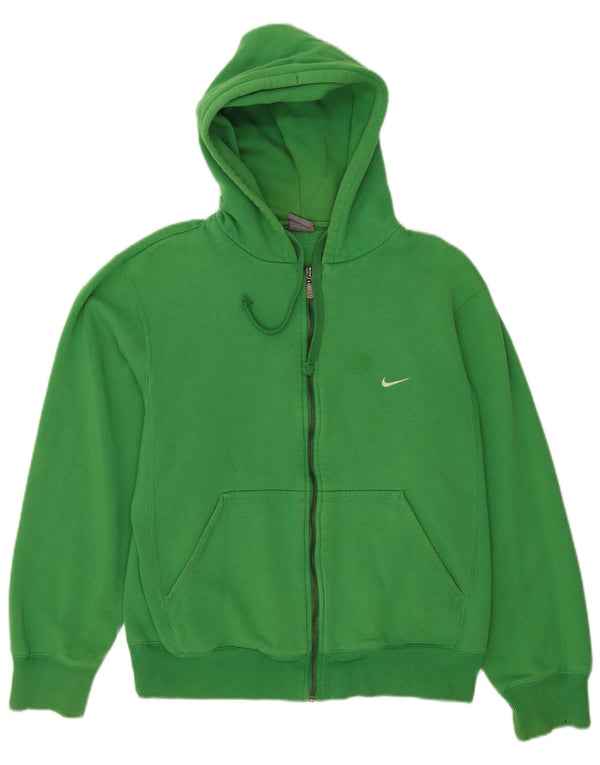 Nike Mens Zip Hoodie Sweater UK 39/41 Medium Green Cotton
