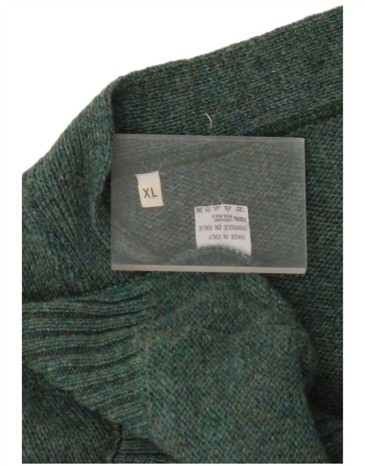 Pulover cardigan pentru bărbați VINTAGE XL Lână verde