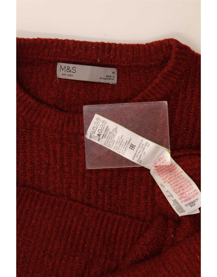 Pulover pentru bărbați Marks & Spencer cu gât roșu, mediu acrilic Bordeaux