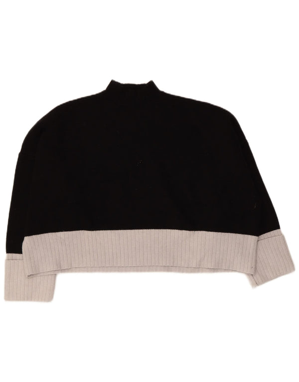 Pulover cu gât țestoasă pentru femei Zara UK 20 2XL Negru Colorblock
