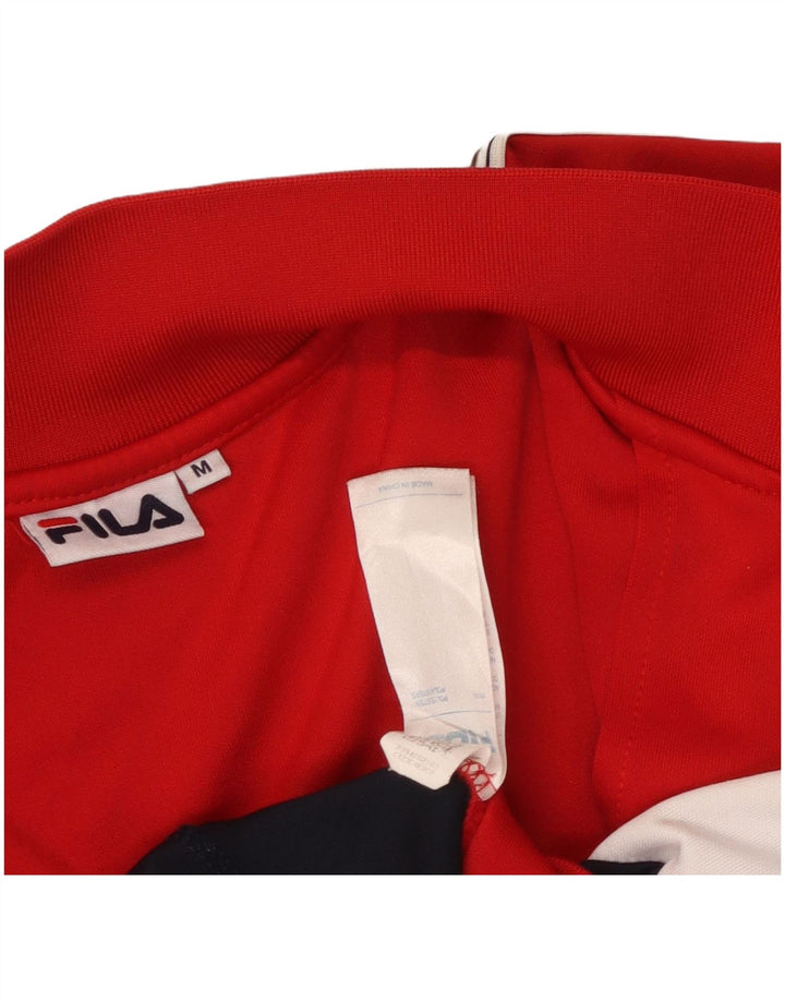 Jachetă de top pentru trening cu grafic pentru femei FILA UK 14 Medium Red Colorblock