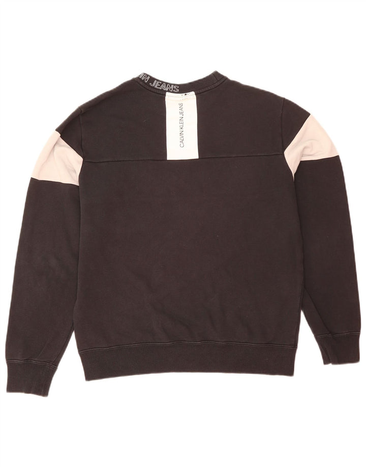 Hanorac grafic pentru bărbați Calvin Klein Jeans Pulover mediu negru Colorblock