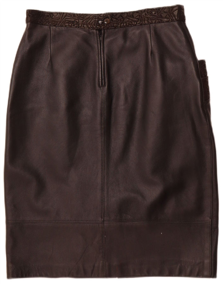 Fusta din piele pentru femei VINTAGE W30 Piele geometrică neagră medie