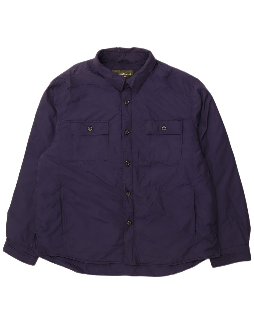 EDDIE BAUER Mens Padded Jacket UK 44 2XL Navy Blue Nylon