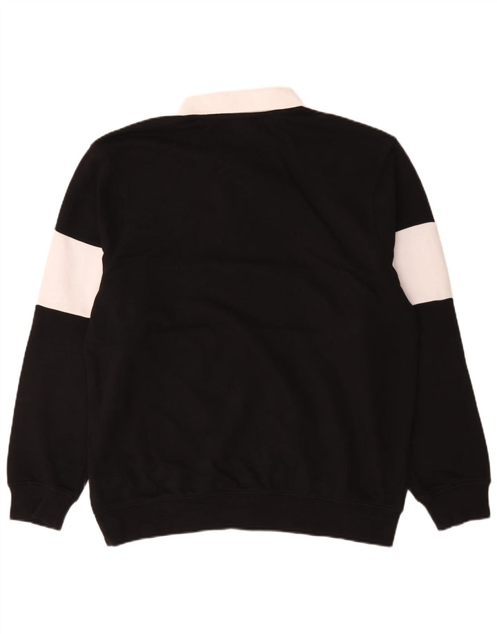 Hanorac pentru bărbați Ellesse, cu gât polo, pulover, mediu, negru, bumbac color bloc
