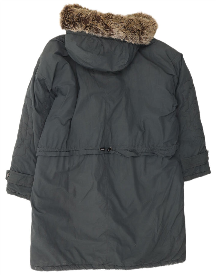 K-WAY Womens Hooded Padded Coat UK 20 2XL Grey Cotton Vintage K-Way and Second-Hand K-Way from Messina Hembry 