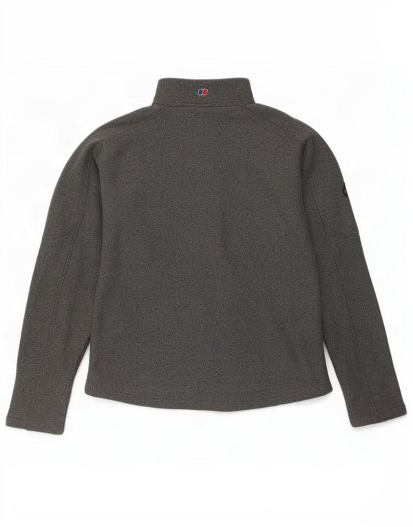 Pulover pentru femei Berghaus, cu fermoar, cu gât, UK 12, poliester, gri mediu