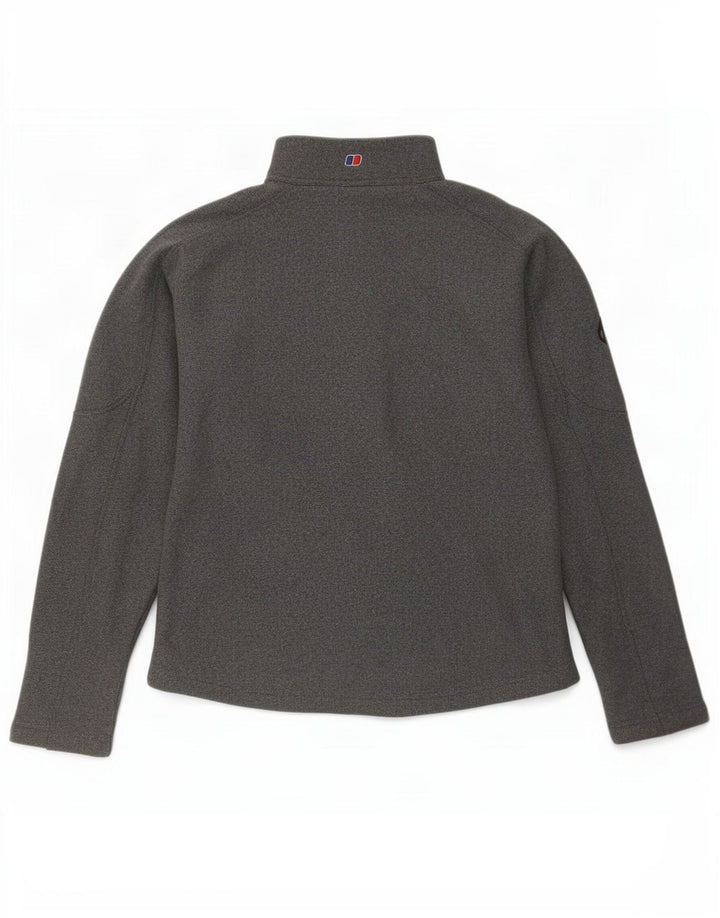 Pulover pentru femei Berghaus, cu fermoar, cu gât, UK 12, poliester, gri mediu