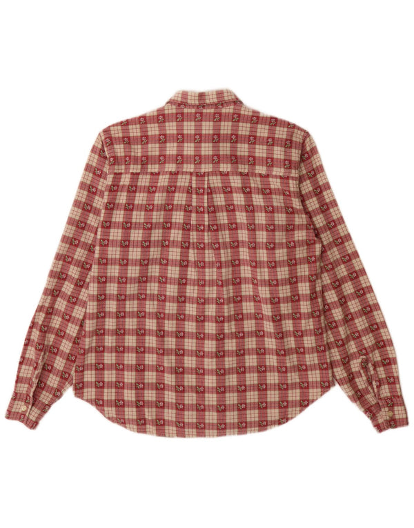 Cămașă de flanel vintage pentru femei UK 18 XL, bumbac cu carouri roșii
