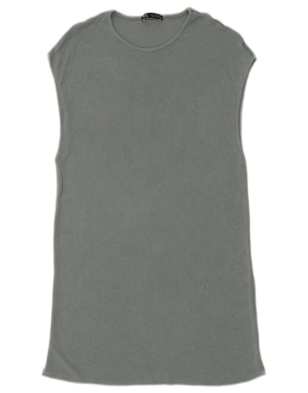 Rochie tricou fără mâneci pentru femei Zara UK 14 Medium Blue
