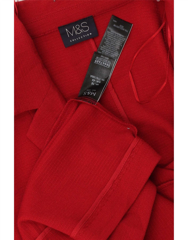 Marks & Spencer Jachetă Blazer deschisă pentru femei UK 16 Poliester roșu mare