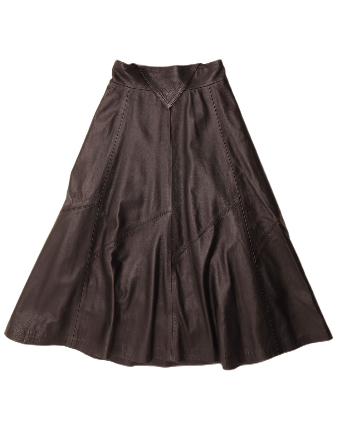 Fusta evazată din piele pentru femei Vintage Medium W28 Negru