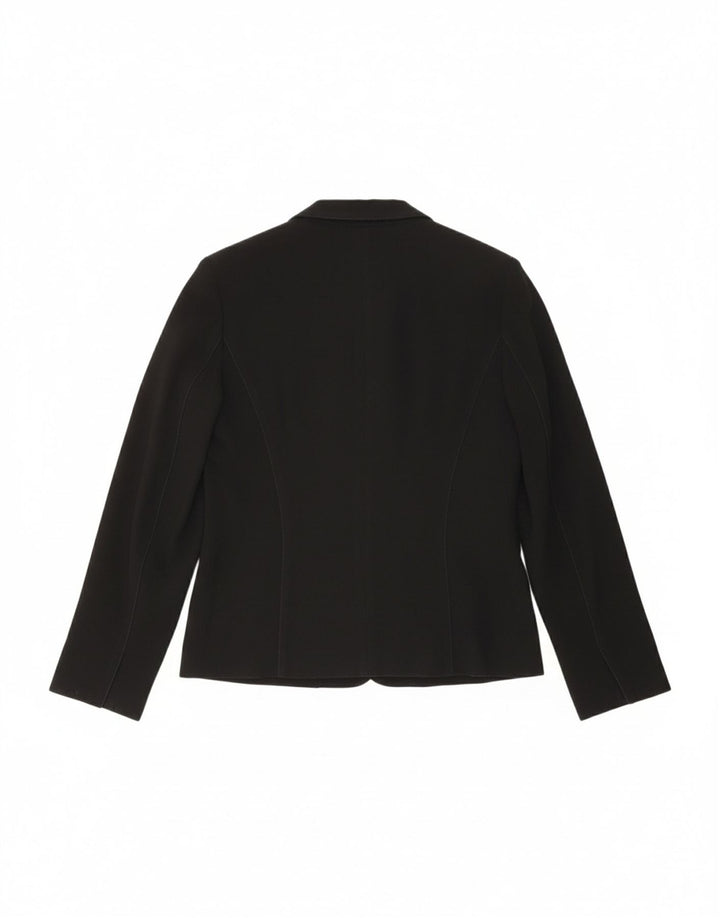 MARELLA Womens Blazer Jacket UK 12 Medium Black Viscose