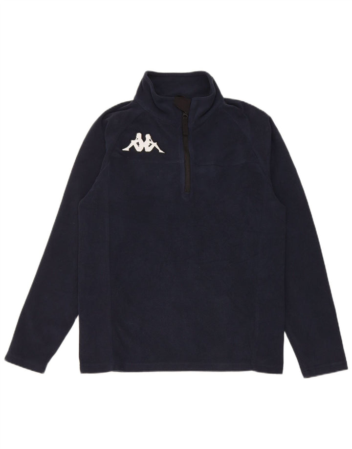 Pulover din fleece pentru băieți Kappa, cu fermoar, 13-14 ani, poliester, albastru bleumarin