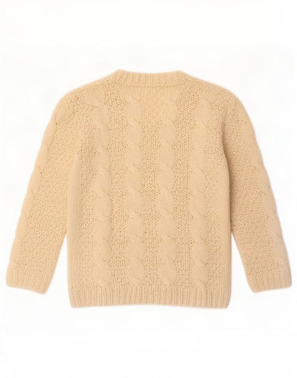 Pulover vintage pentru femei cu decolteu în V UK 14 Bej mediu