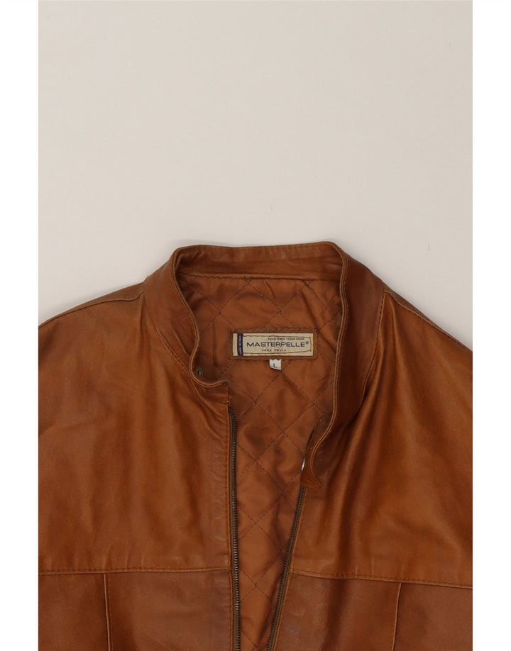 MASTERPELLE Mens Leather Jacket UK 40 Large Brown Leather Vintage Masterpelle and Second-Hand Masterpelle from Messina Hembry 