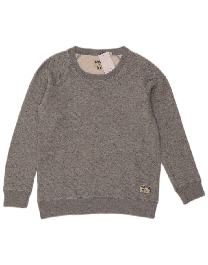 Jack Wills Pulover supradimensionat pentru femei UK 8 Bumbac gri mic