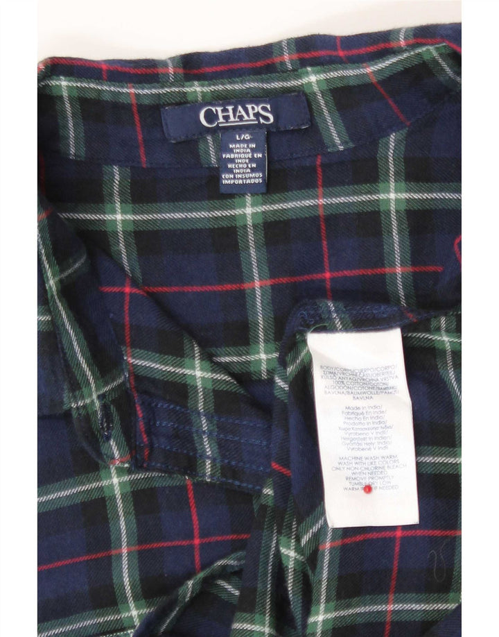 Cămașă de flanel pentru femei Chaps UK 16 mare din bumbac cu carouri bleumarin