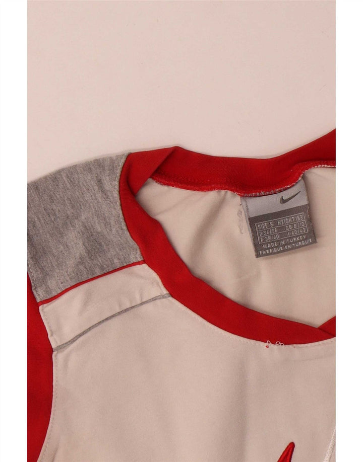 Top cu vestă grafică Nike pentru femei UK 8/10, mic, alb, bloc de culoare