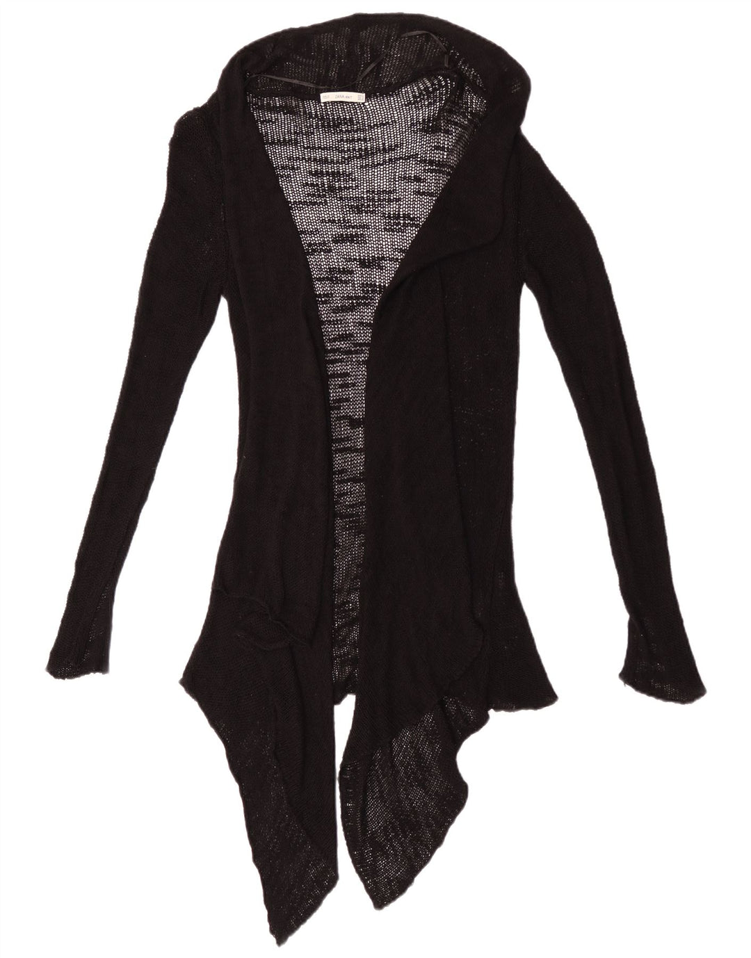 Pulover cardigan deschis transparent pentru femei Zara UK 12 Medium Black Viscose