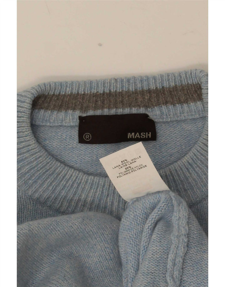 Pulover Mash pentru bărbați, cu gât crew, 2XL, lână albastră