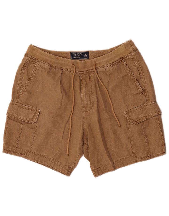 Pantaloni scurți cargo pentru bărbați Abercrombie & Fitch Medium W32 Brown Linen