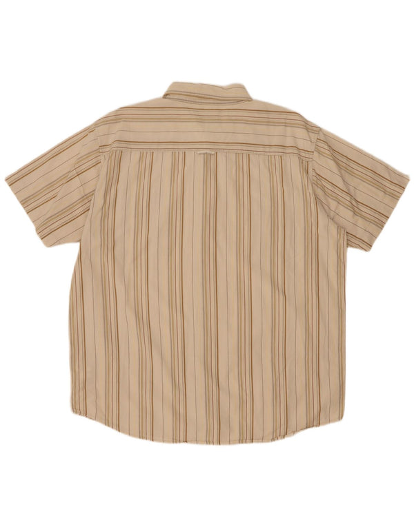 Cămașă cu mânecă scurtă pentru bărbați Wrangler 2XL, bej, cu dungi