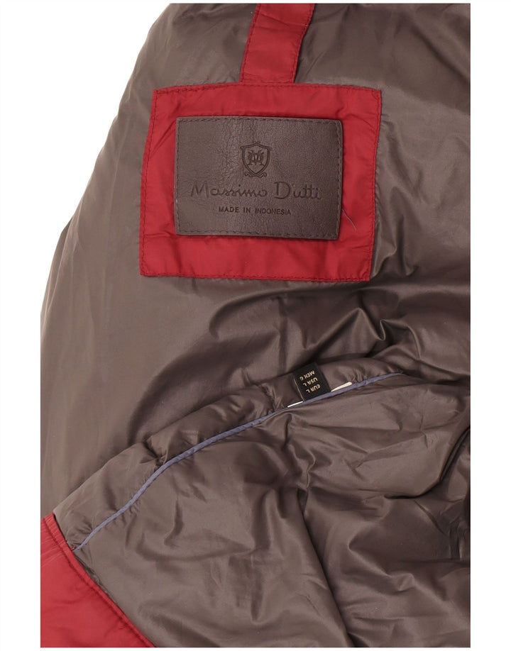 Jachetă căptușită cu glugă Massimo Dutti pentru femei UK 14 mare Burgundy