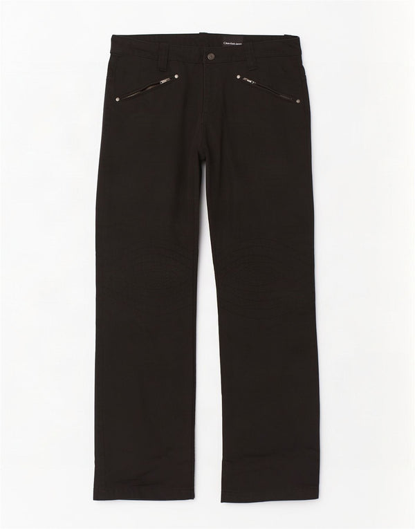 Pantaloni casual pentru bărbați Calvin Klein Bootcut W33 L34, bumbac negru