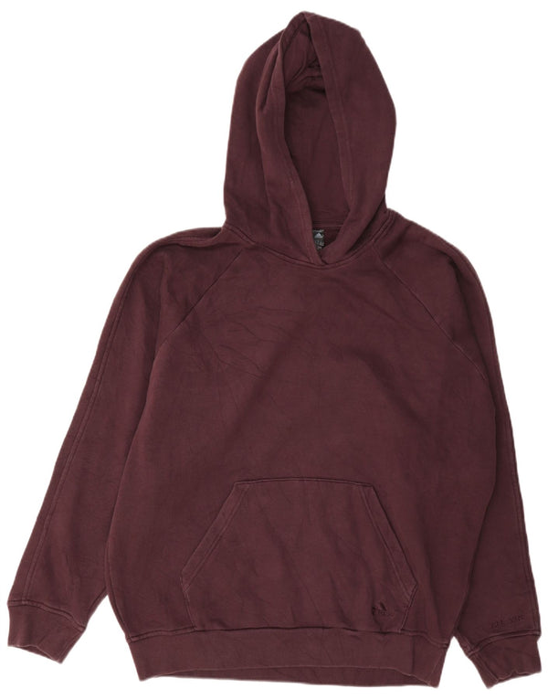 Pulover supradimensionat Adidas pentru femei UK 12/14 Bumbac Burgundy mediu