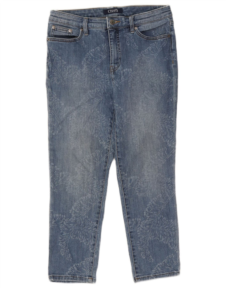 Jeans Capri de damă CHAPS US 8 Medium W30 L22 Bumbac Floral Albastru