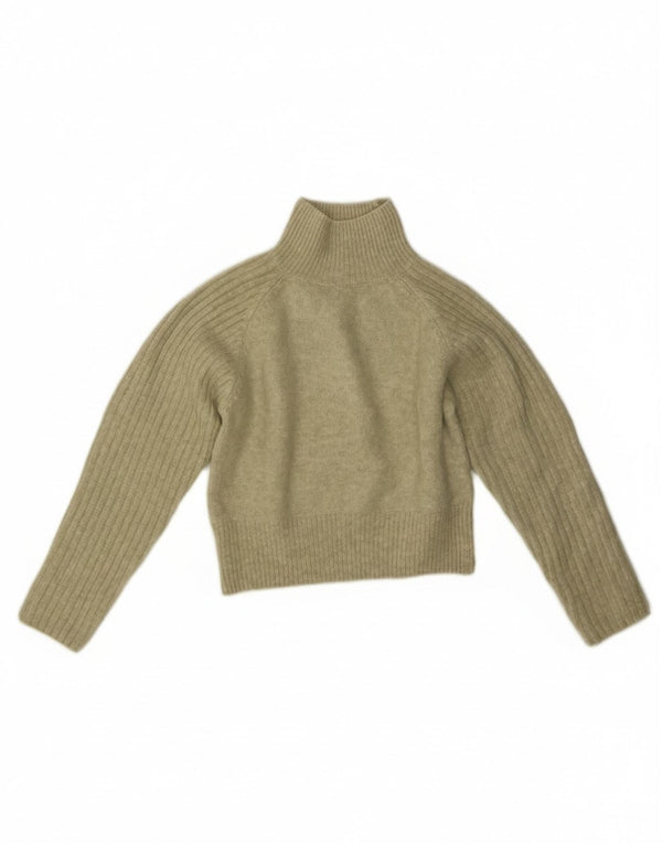 Pulover cu gât țestoasă pentru femei Zara UK 10 Mic verde acrilic