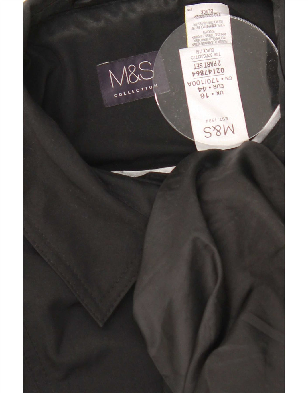 Trench pentru femei Marks & Spencer UK 16 Poliester negru mare