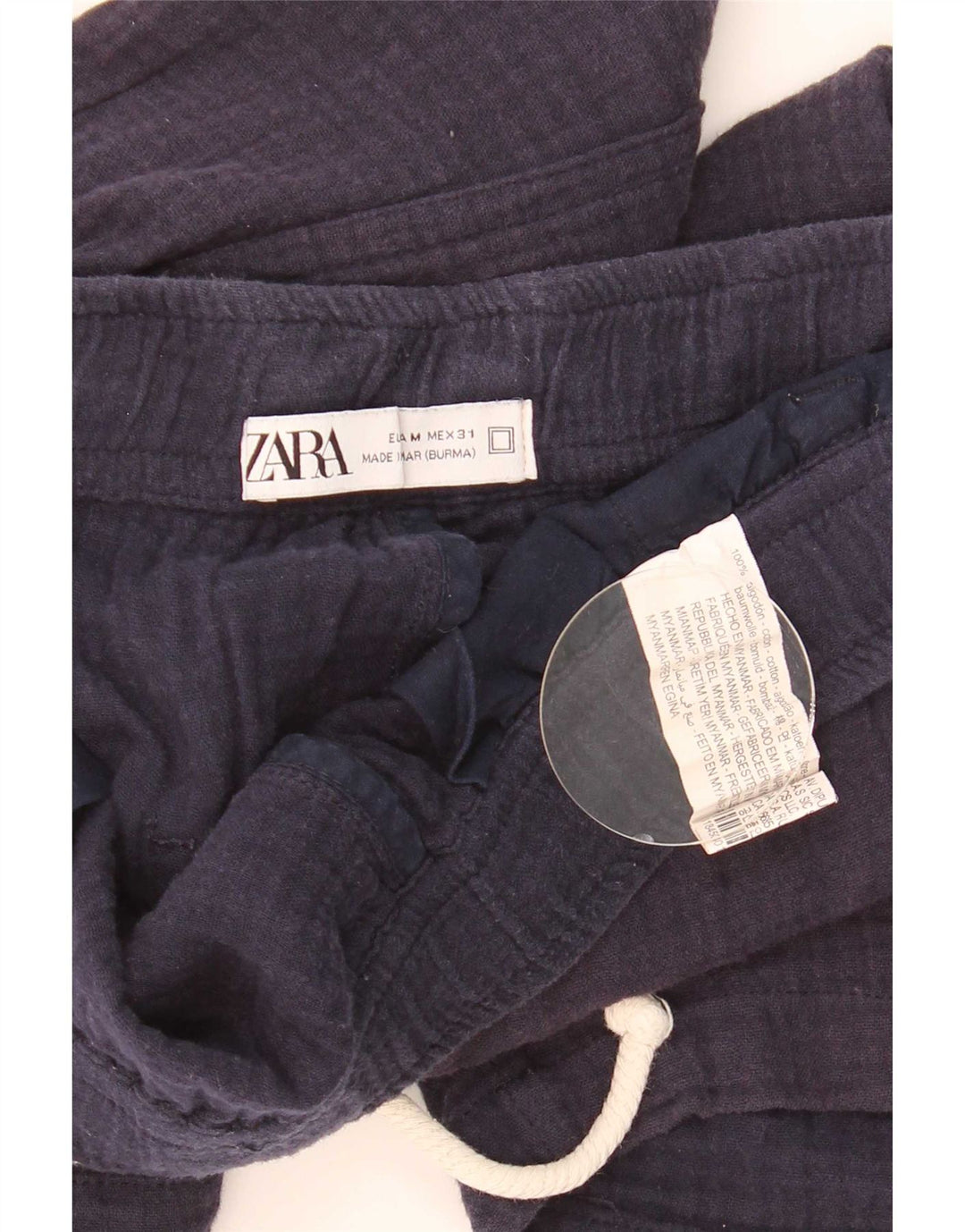 Pantaloni scurți sport pentru bărbați Zara, bumbac, albastru bleumarin mediu