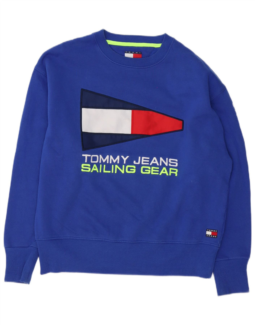 Hanorac grafic pentru bărbați Tommy Hilfiger Pulover mare, albastru, bumbac